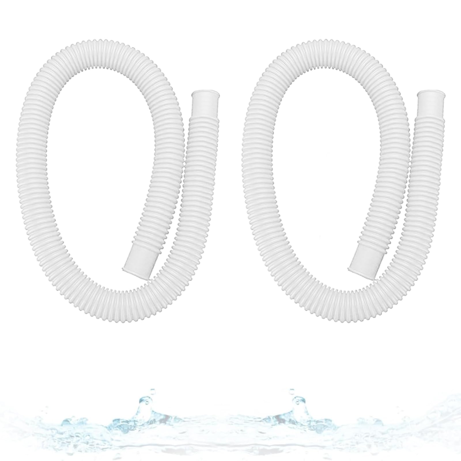 Photo 1 of 1.5” * 3ft Above Ground Pool Hose Replacement – Pool Pump Hose, Compatible with Intex, Coleman & Summer Waves Filters (2 PACK White)