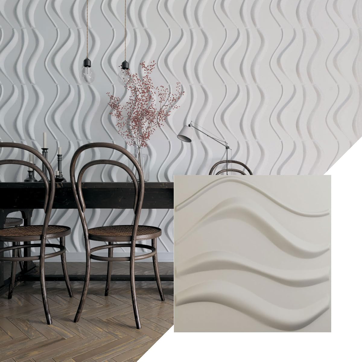 Paneles de pared termoformados para cubrir imperfecciones en salones