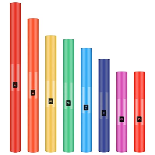 1 Pack Sound Tube Set of 8 Plastic Percussion Instrument Colorful Octave Tube Kit Musical Toy