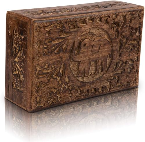 Grandes ideas de regalo de cumpleaños, caja de joyería decorativa de madera hecha a mano, organizador de joyas, caja de recuerdos, cofre del tesoro,