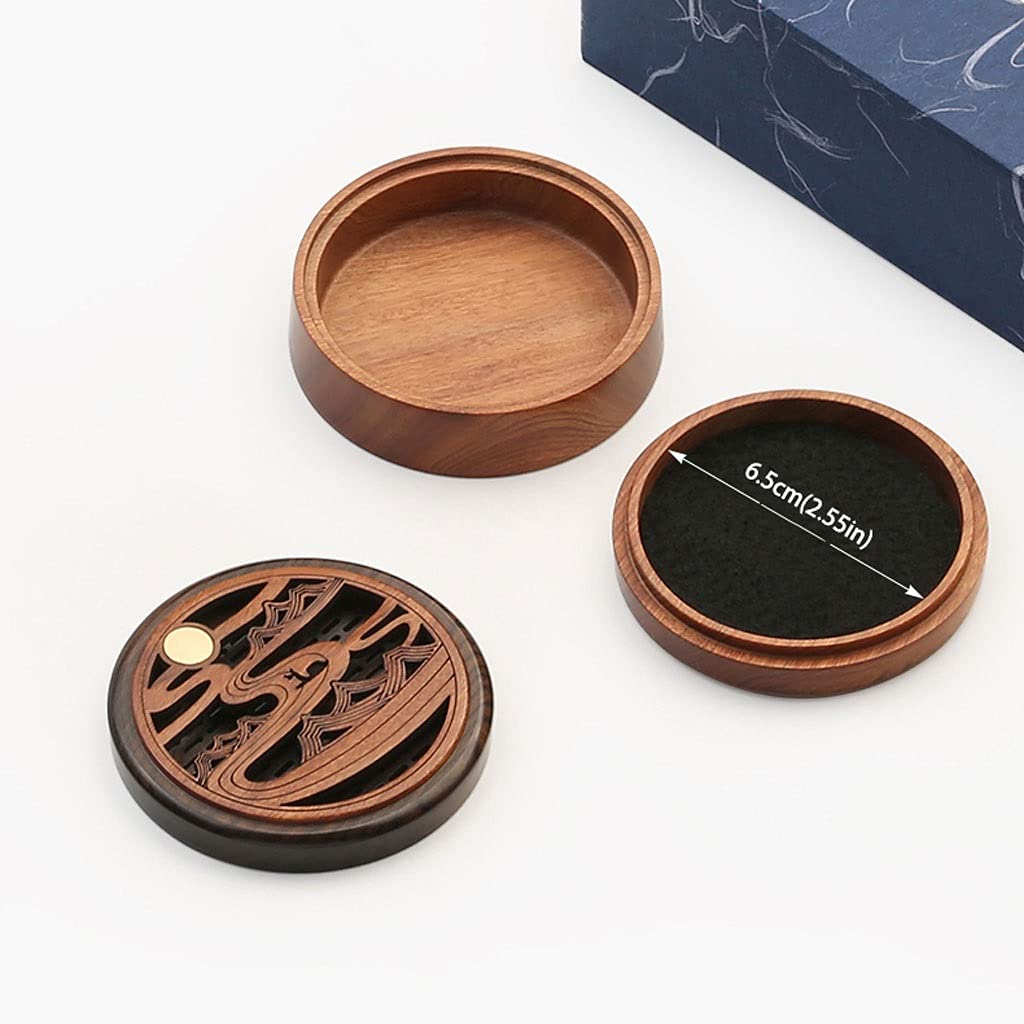 Räucherstäbchenhalter Weihrauchbrenner Holz Aromatherapie Weihrauchbrenner mit hohlen geschnitzten Abdeckung Sandelholz Weihrauchbrenner Haushalt Weihrauchbrenner Ornamente Räucherstäbchen Halter