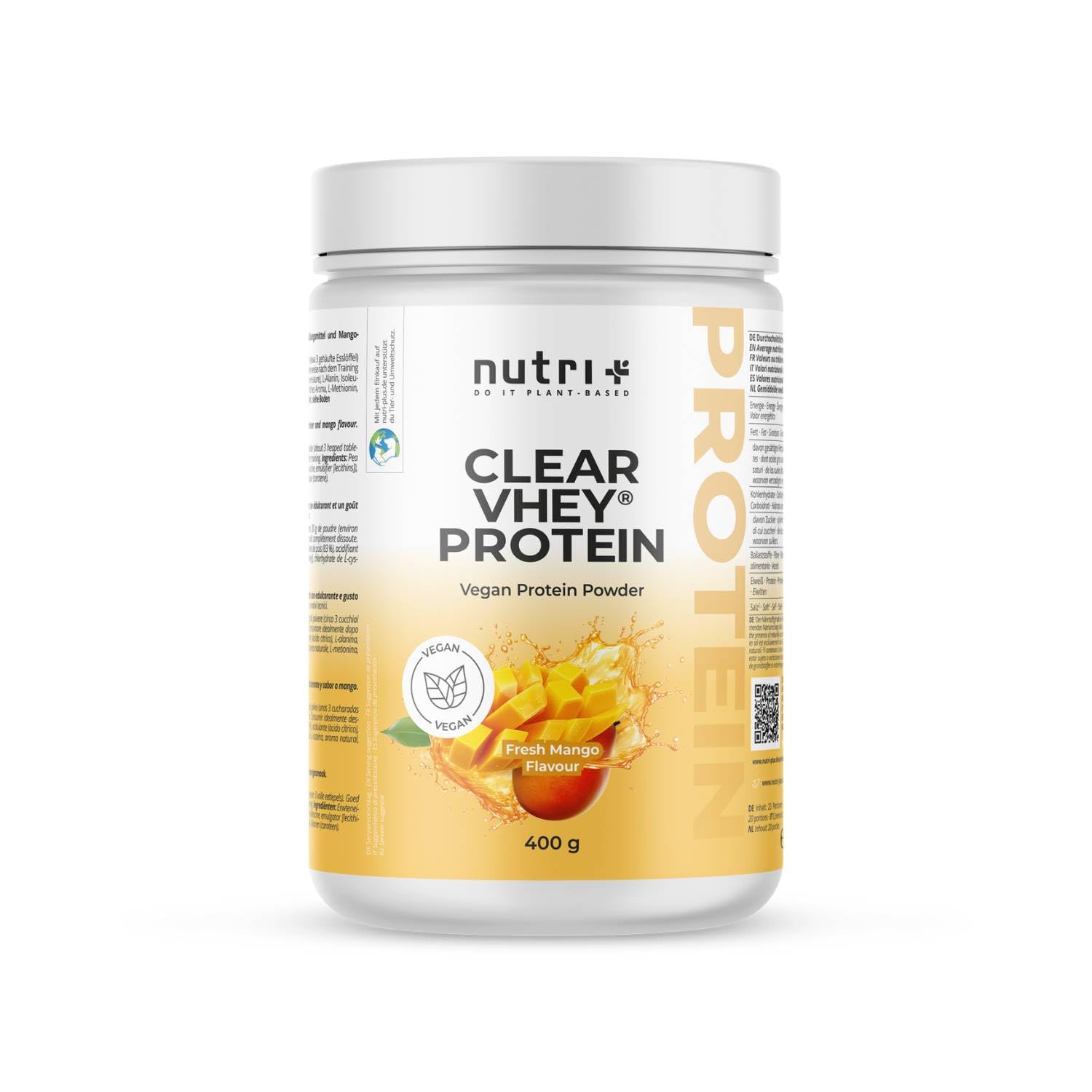 Nutri + Clear Vhey – Clear Vegan Protein Mango Maracuja (400 g)