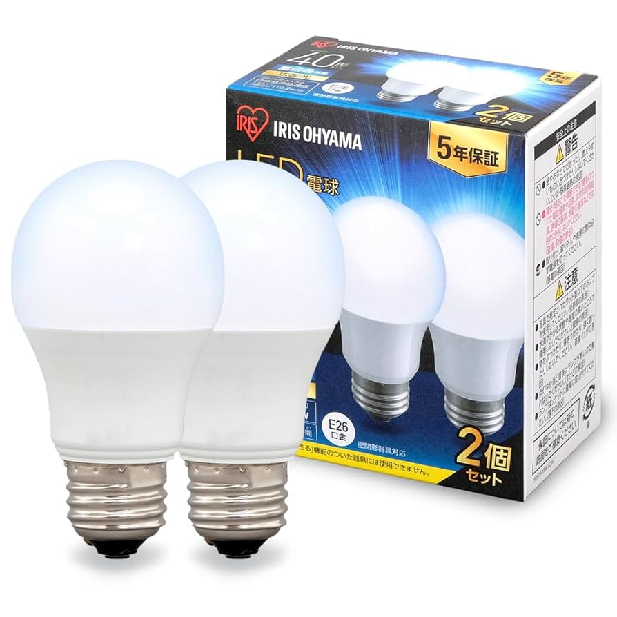 Amazon | アイリスオーヤマ LED電球 口金直径26mm 広配光 40W形