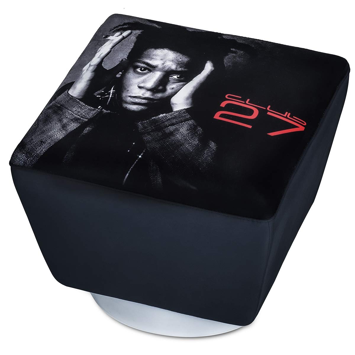 Forevershiningstars Pouf Club 27 Jean-michel Basquiat Bright Footrest For Indoor Or Outdoor, Rock Music Pop Art Icon Popstar Rockstar, Senza illuminazione