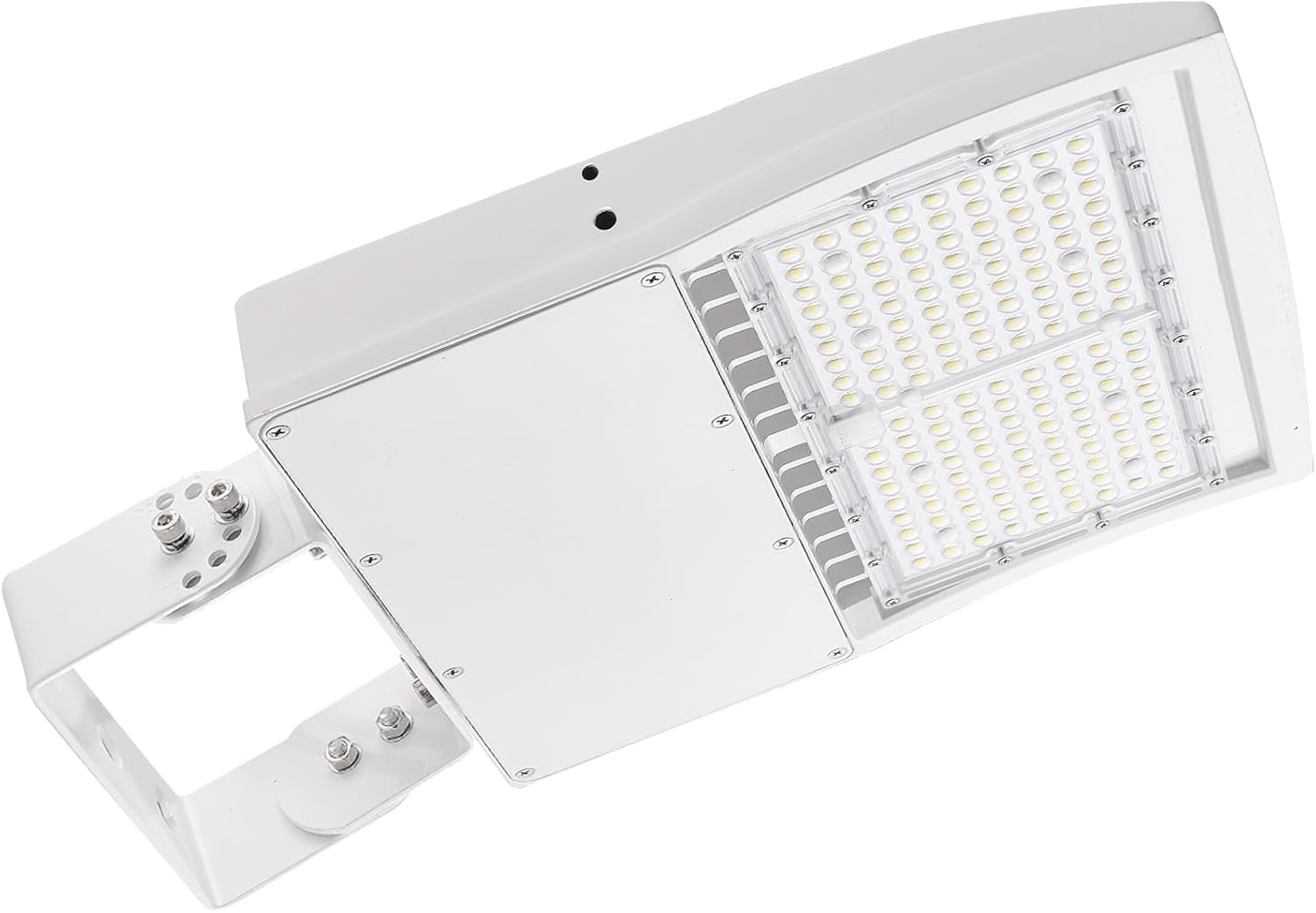 480V 150W LED Parking Lot Light, 21000LM(140lm/w) 5000K White LED Shoebox Area Light(500W MH/HPS Equiv.) with Yoke Mount, Dimmable Outdoor Commercial Street Lighting Fixture, IP65 UL&DLC Listed