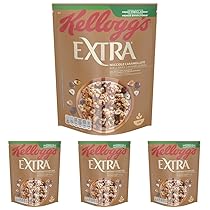 Kellogg’s 58230000 Cereali Extra Nocciole Caramellate, 375 G (Confezione da 4)