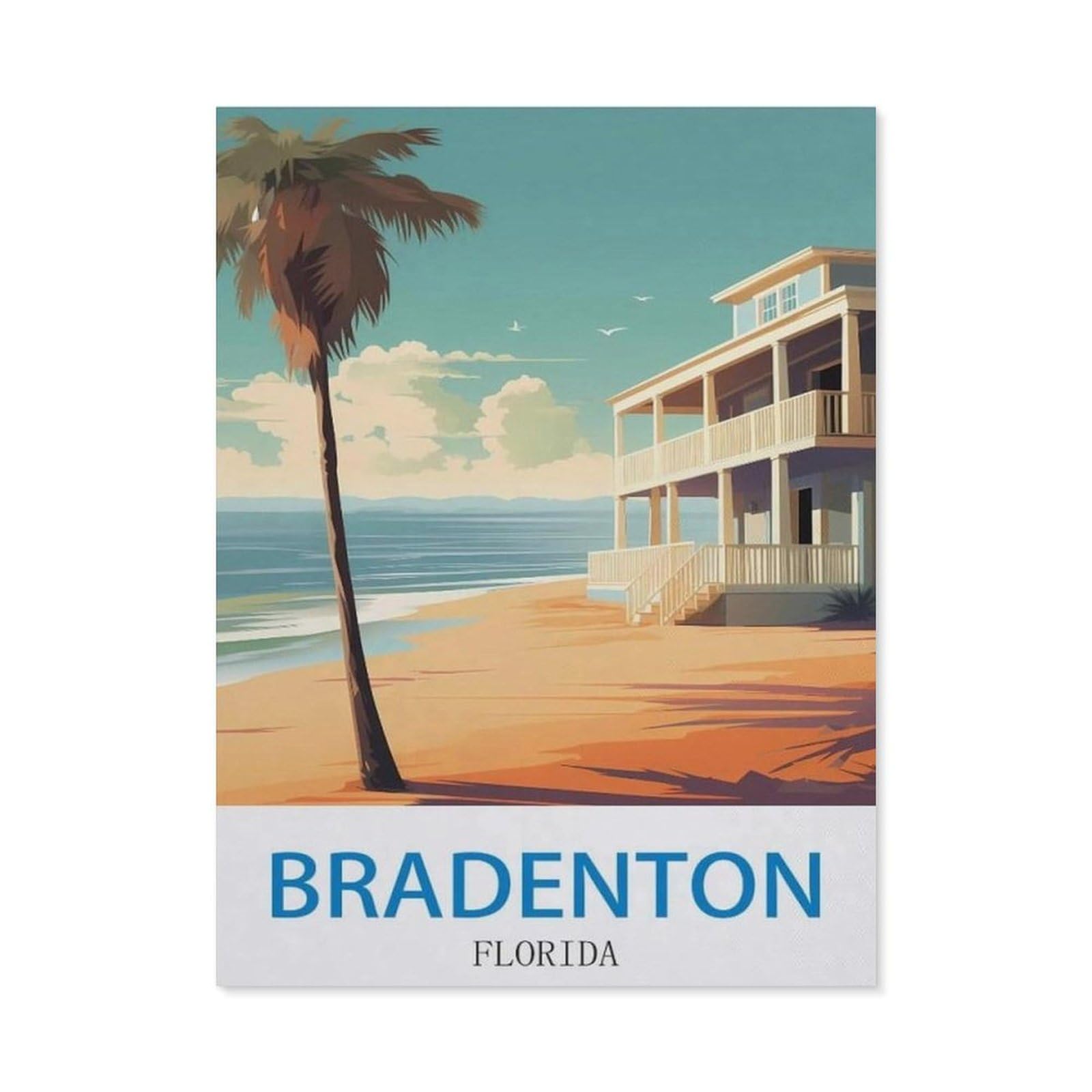 Metal Tin Sign，Bradenton Florida，Tin Sign Vintage Art Wall Decor Sign Home Kitchen Bar Patio Cave Funny Decor(15x30cm）6x12 inch-EE11