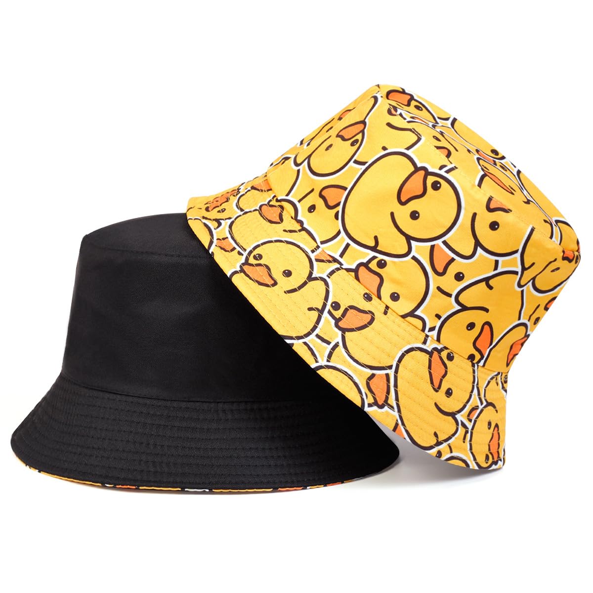 AKJAXQU Trendy Sombrero de Verano para Mujeres Hombres Adolescentes Pescador de Doble Lado Elegante Sombrero Reversible Champiñón Sol Senderismo Playa al Aire Libre 56-58cm