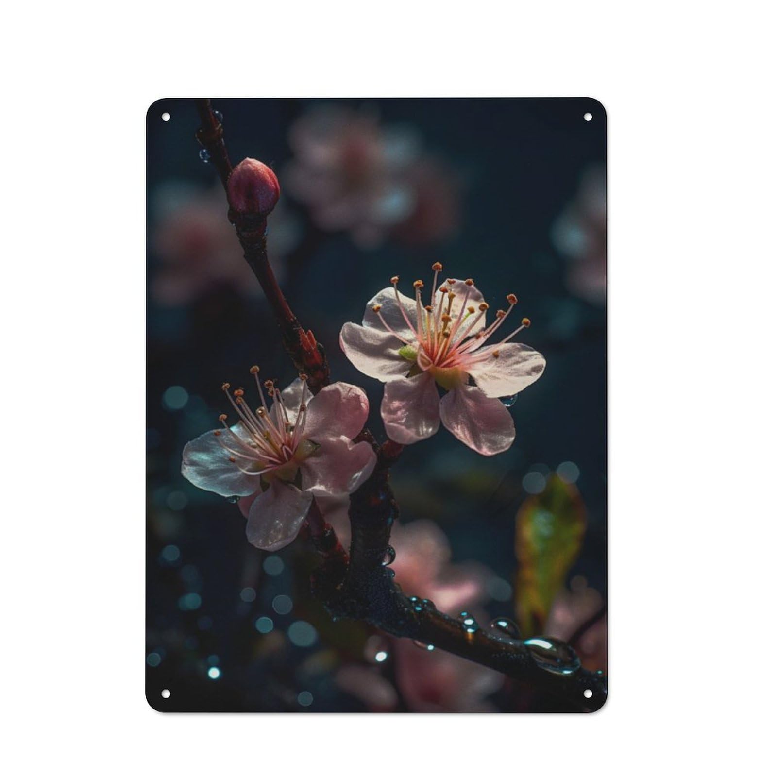 Junmoney Plum Blossom Industrial-Style Tin Sign 40X30cm For Pub Or Café, Suited To Pub Decor Enthusiasts