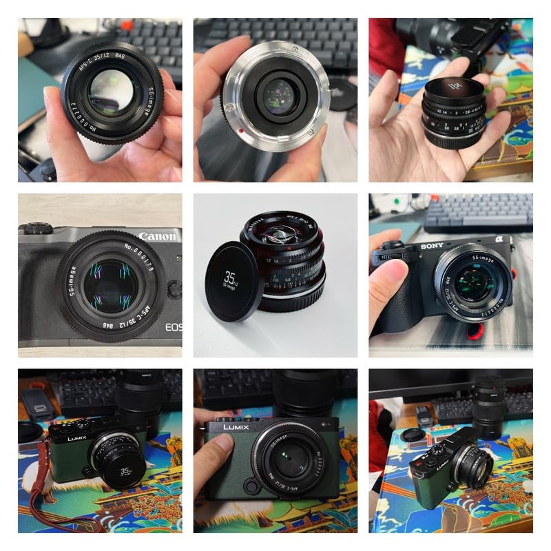 SGimage 35mm F1.2 Lens APS-C MF Large Aperture Lens for Cameras