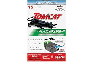 Tomcat Rat & Mouse Killer Child & Dog Resistant, Refillable Bait Station...