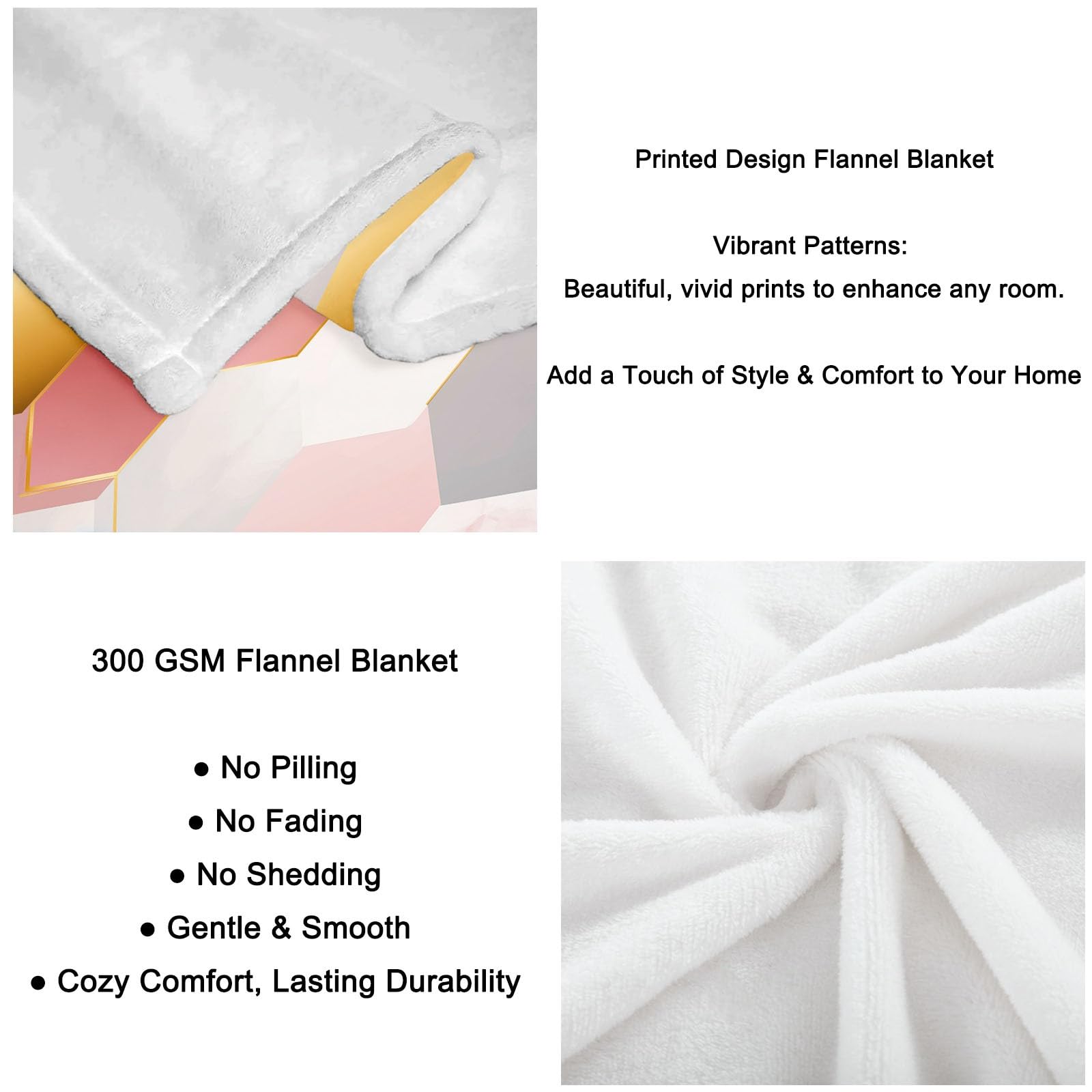 Coperta Plaid Pile in Flanella 180x220 cm Coperta Pile Piccola Esagoni Geometrici A Nido D'Ape, Morbida Soffice Calda Coperte per Divano Singolo Matrimoniale Letto Rosa