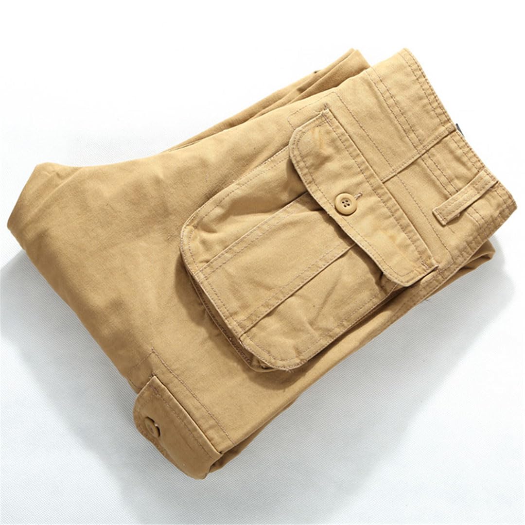 Vogrtcc Pantaloni Cargo da Uomo in Cotone Multi Tasche Casuali Pantaloni Tattici Militari Outwear Pantaloni Dritti Larghi