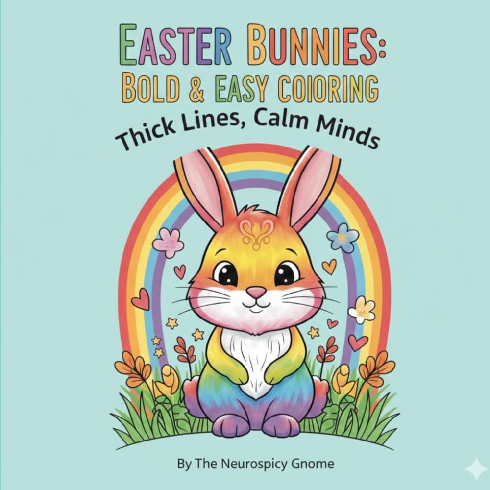 Easter Bunnies: Bold & Easy Coloring: Thick Lines, Calm Minds