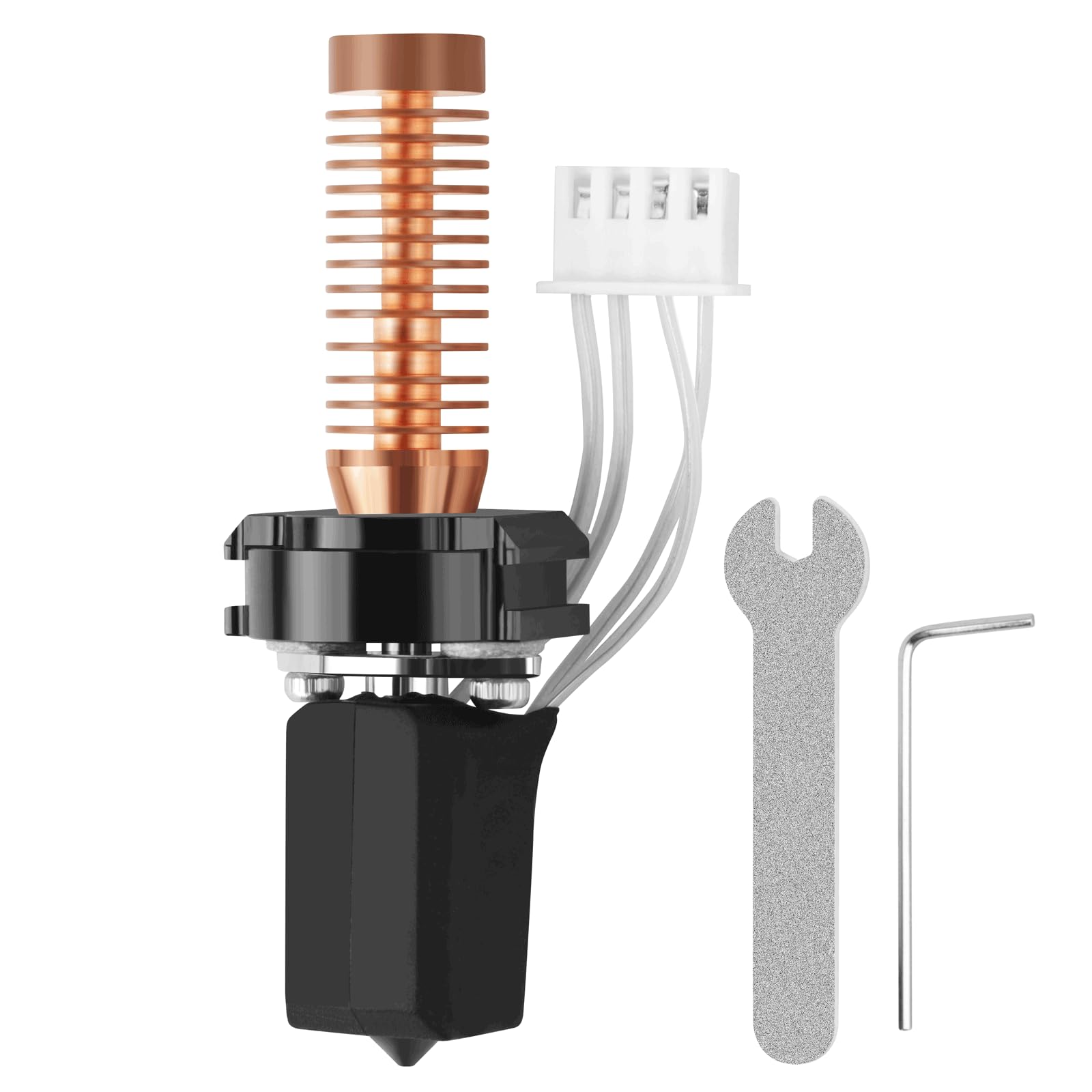 UniTak3D Ceramic Hotend Kit for Flashforge Adventurer 5M/5M Pro 3D Printer,Rapid Heating Quick-Detachable 0.4mm Hardened Nozzle+Chrome Plated Brass heatbreak Heating Block Integrated Structure