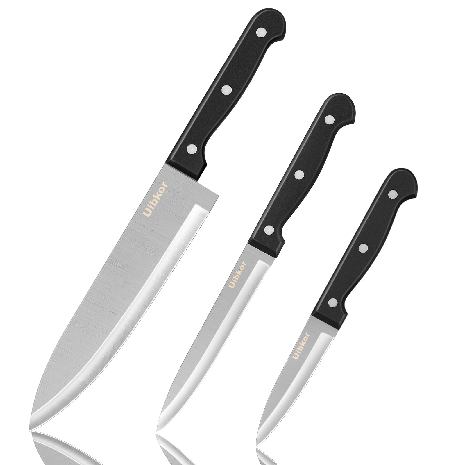 Kitchen Knife 3-Pcs Knife Set 8 Inch Chef Knife 5 Inch Utility Knife 3 5 Inch Paring Knife