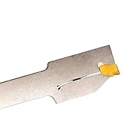 Vista 4 de OSCARBIDE Soporte de partición de ranurado de torno indexable chapado en níquel con vástago de 1/2 pulgada resistente con 10 piezas de insertos