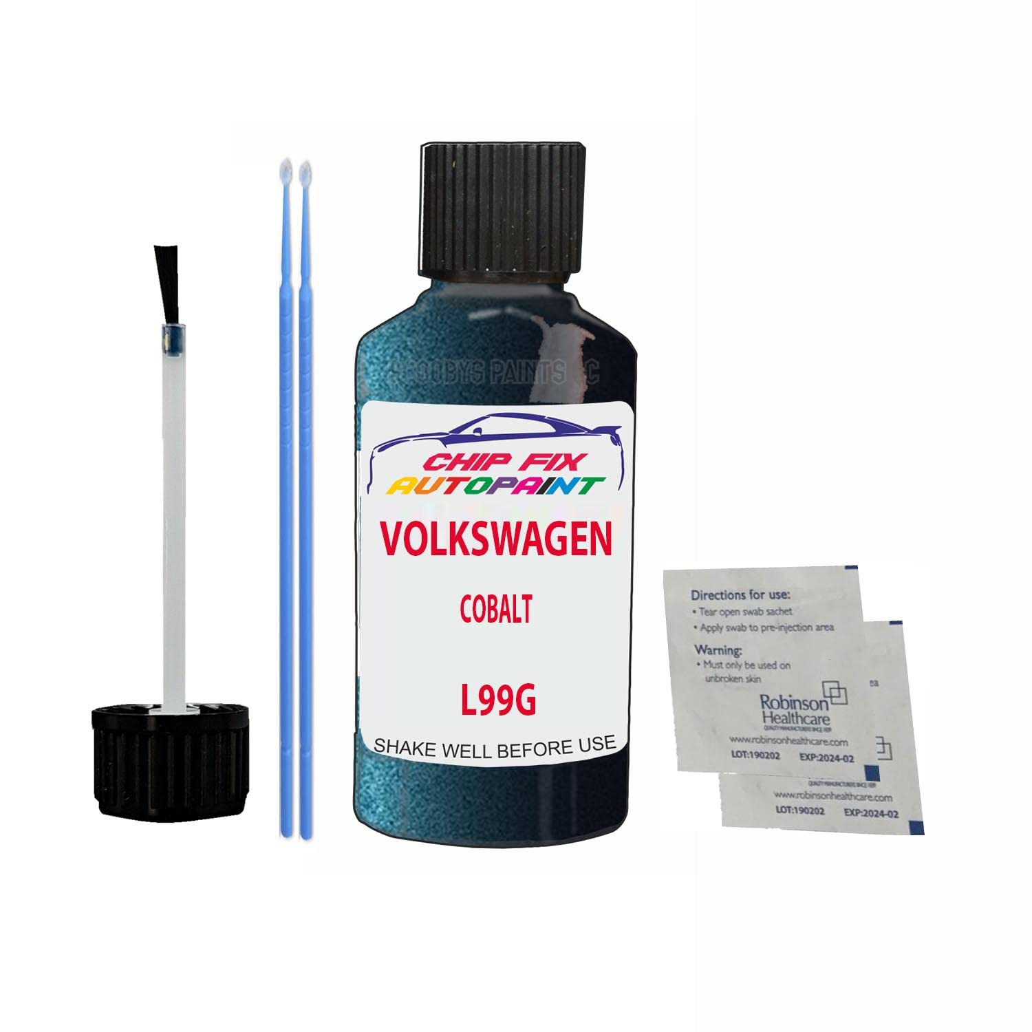 Scoobys Paints Back In The Mix Cobalt Touch Up Paint For Volkswagen/Vw Scirocco L99g 1977-1979 30Ml Bottle Brush Scratch Stone Chip Repair Pen