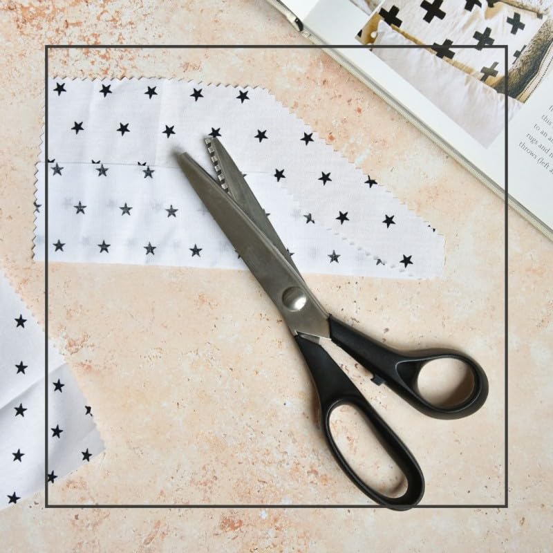Prima Mercerie |Ciseaux cranteurs couture 21 cm |Tissus épais |Anneaux ergonomique