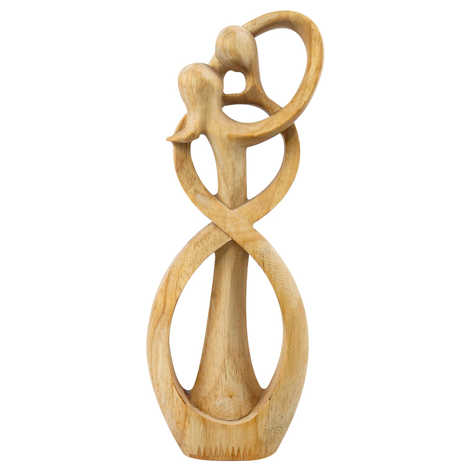Bulex Love Statue Valentine's Day Sculpture Wooden Decoration Affectionate Couple Art Ornaments (C)
