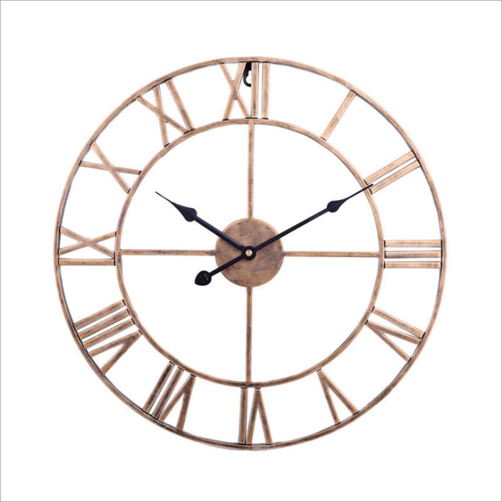 Horloge murale vintage en métal pour décoration salon café et hôtel