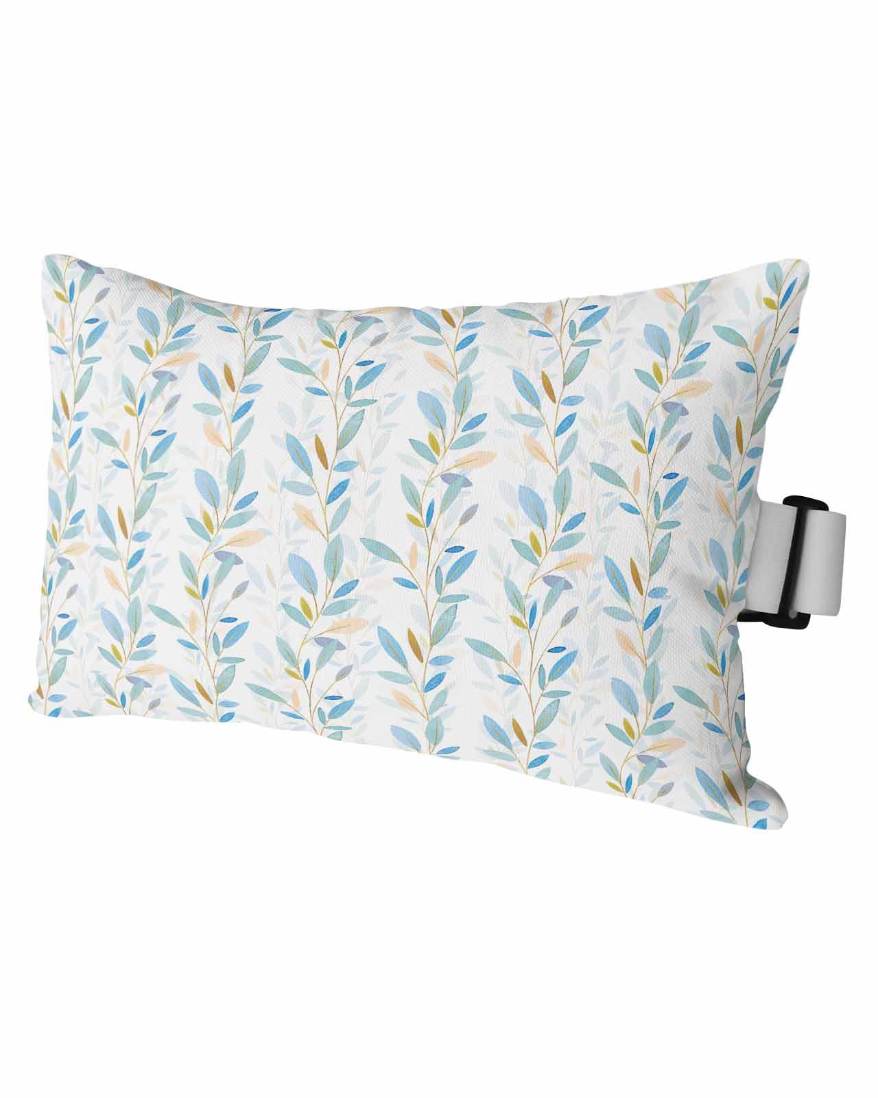 HERBED Outdoor Pillows Covers with Inserts Abstract Plant Leaves Lines Texture Waterproof Pillow with Adjustable Strap Throw Pillows for Patio Furniture Pool Lounge Chair, 11x16 Inch, 1PCS