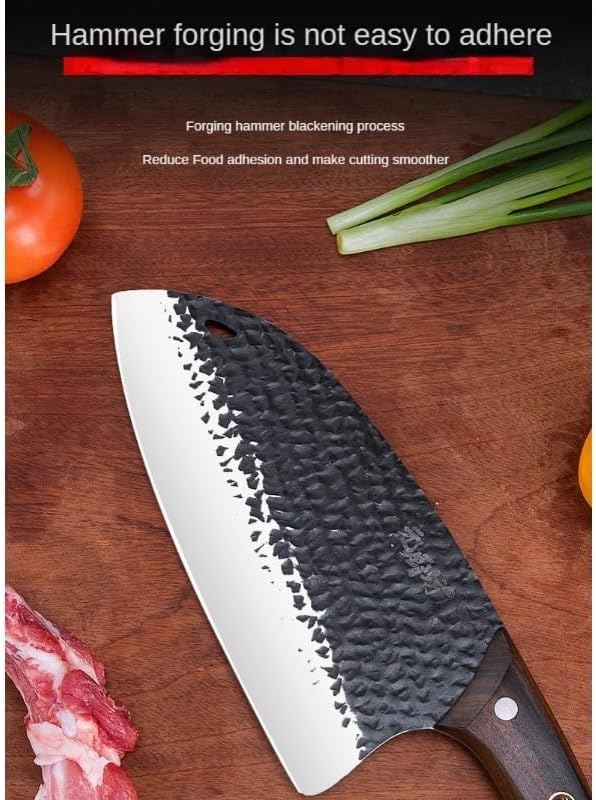 Meat Cleaver,Cleaver Knife 8 Inch Stainless Steel Bone Cutting Knives Slicing Kitchen Knife Forging Hammering Dual Purpose Cutting Household Sharp Kitchen Knifes