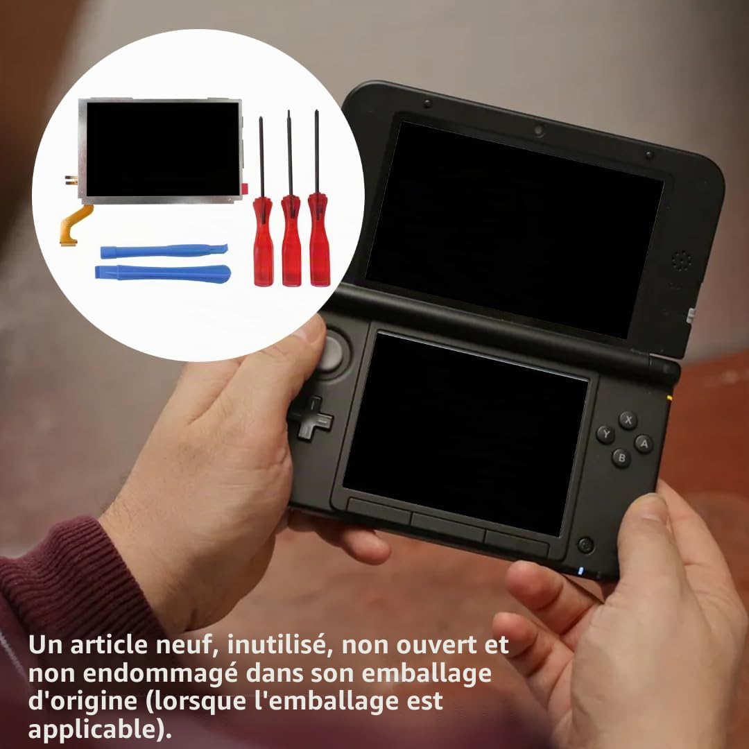 Écran LCD amélioré avec outils de remplacement pour Nintendo 3DS XL/LL (haut/supérieur)