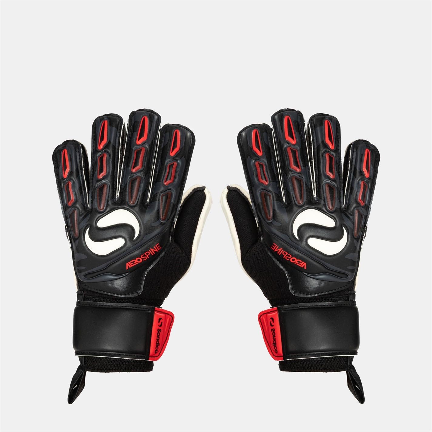 Sondico Unisex Aerospine Goalkeeper Gloves Black/red 8 โ image 1