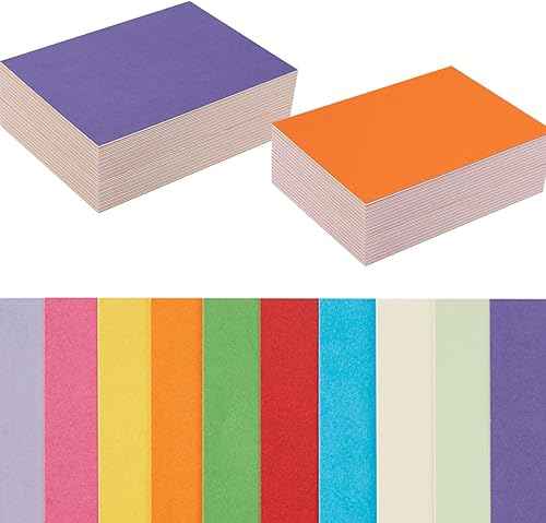 Paquete de 100 tarjetas de papel grueso colorido en blanco para invitaciones, tarjetas de felicitación, postales, fotos, papel grueso de 250 GSM