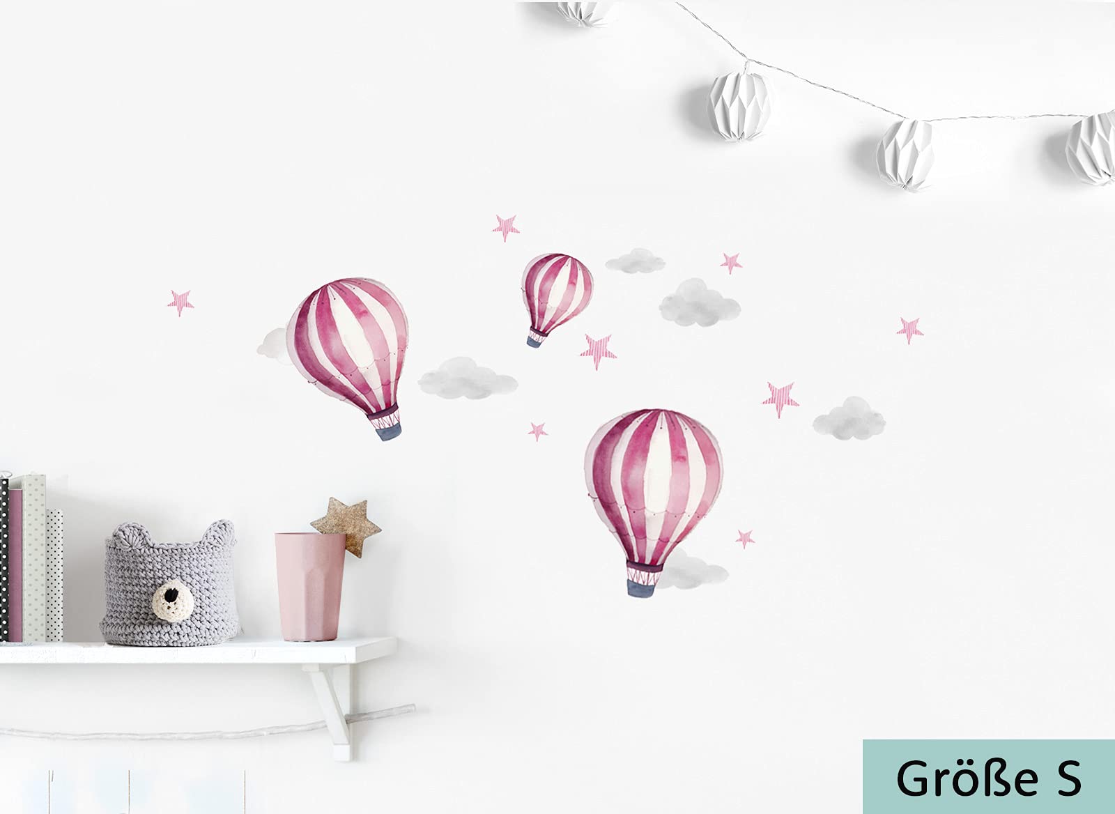 Little Deco Adesivo Murale Per Cameretta Con Palloncino Rosa – 68x34 Cm – Made In Germany, Rimovibile E Sicuro Per Bambini