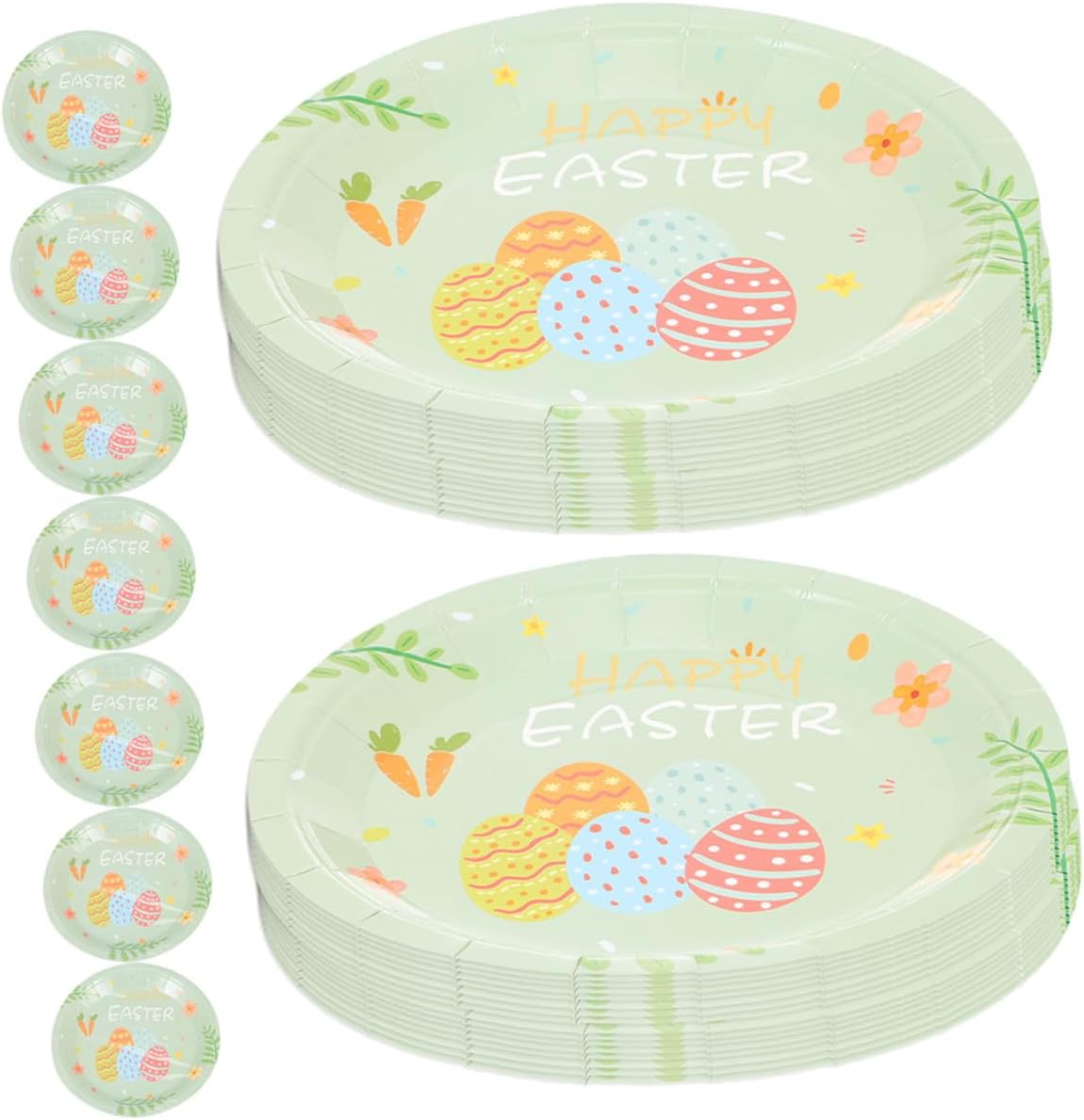 Easter Bunny Paper Plates 48pcs Disposable Party Food Plates 7-inch Spring Bunny Tableware for Gatherings and Household Use