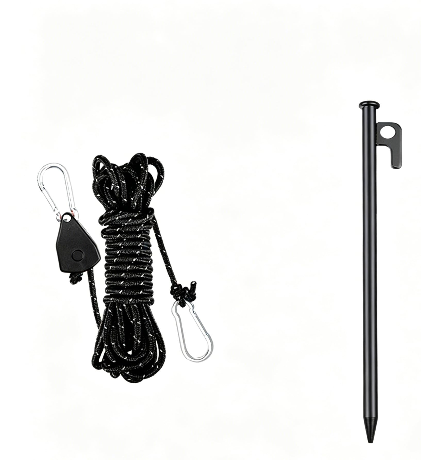 Zeltheringe Set,Abspannseile,Zeltschnur,Für Outdoor Camping(Schwarz-15cm)