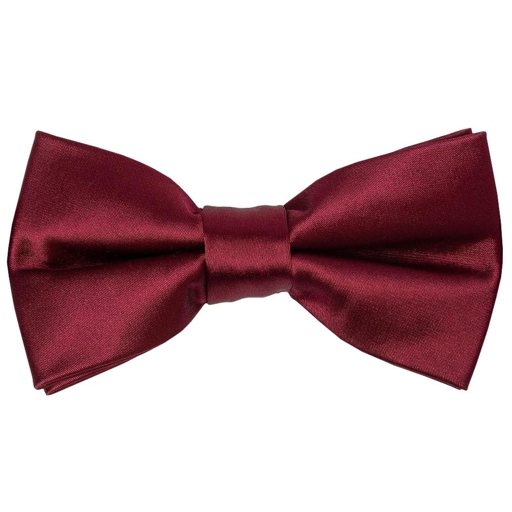 Ties R Us Boys Burgundy Pre Tied Satin Bow Tie Age 8-11