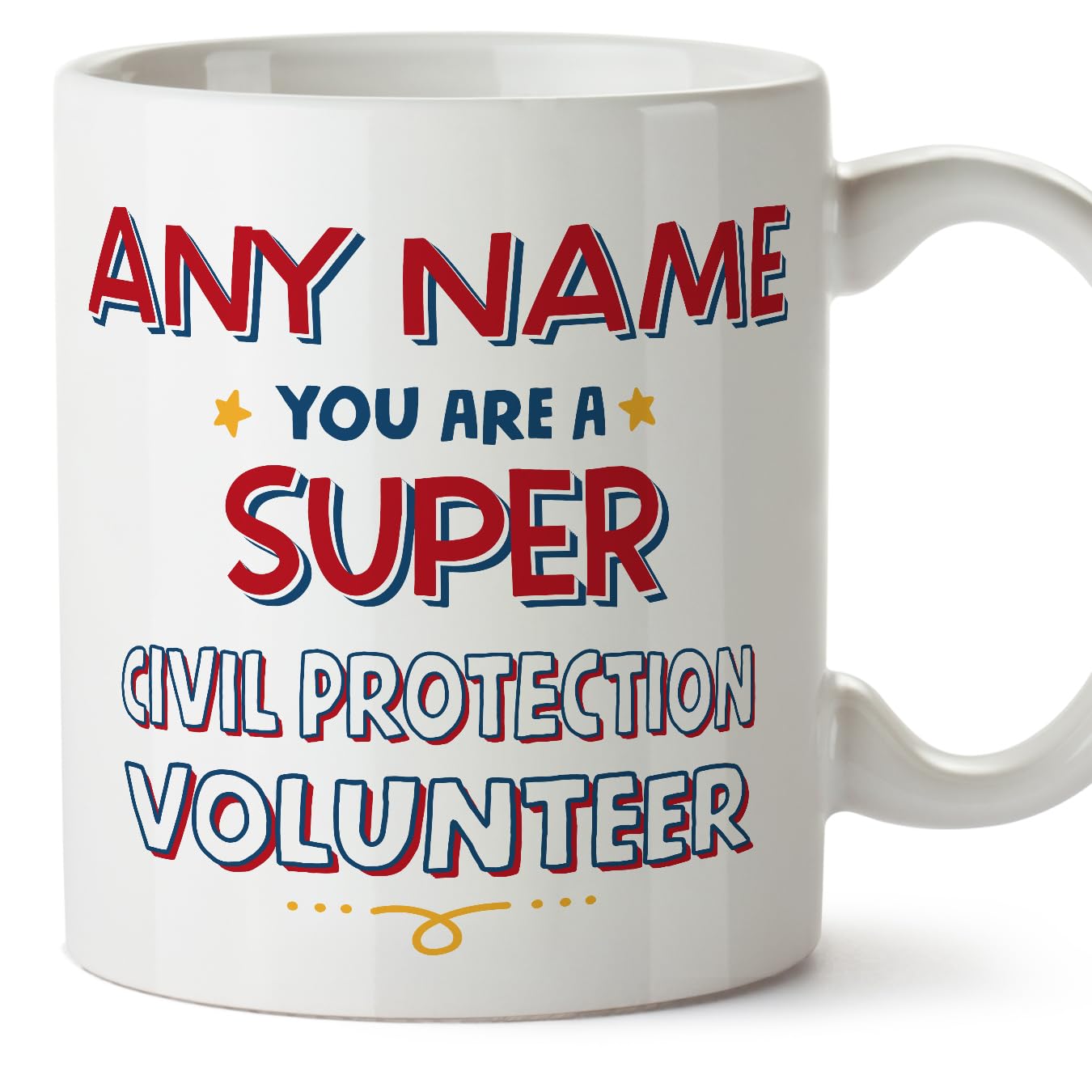 MUGFFINS Personalised Mug for Civil Protection Volunteer - in English - You are Super - Funny Custom Gift for Colleagues - Ceramic 11oz Mug โ image 1