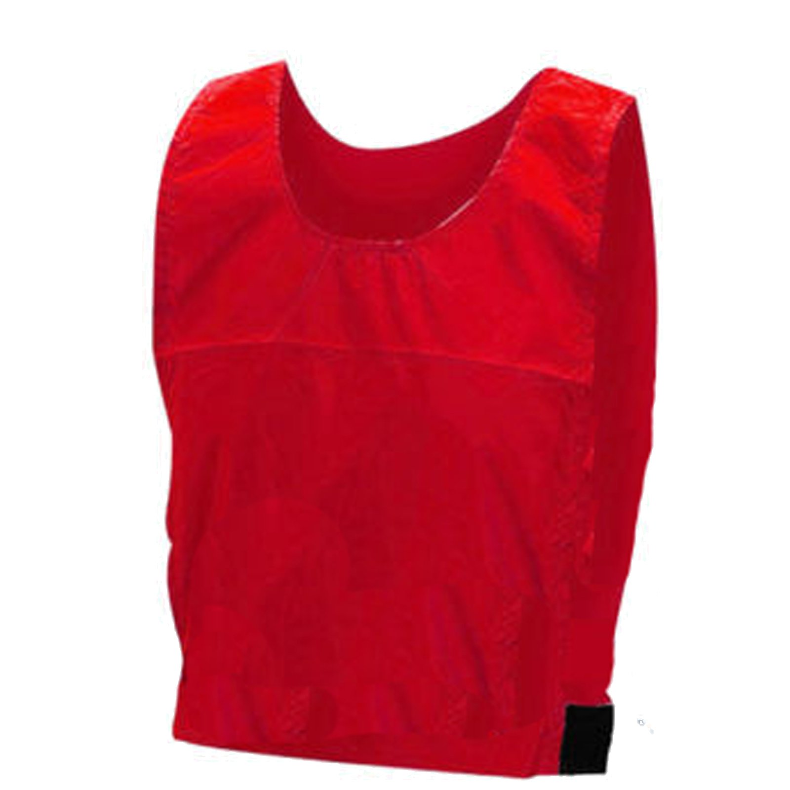 Pack of 10 Sports Training Bibs Soccer Team Rugby Match Outdoor Sports Kit Kids Adults Netball Shirt (10x RED, S)