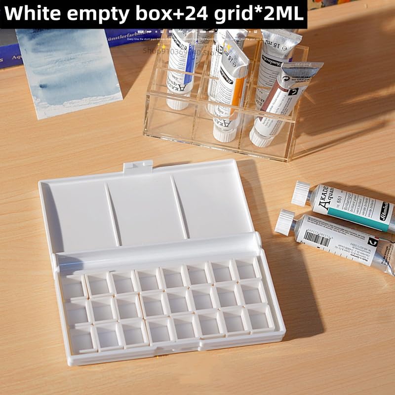 paleta akwarelowa paleta puste pudełko 24 1ML/2ML podróżne plastikowe pudełko na farby paleta do malowania artystyczna sztuka (kolor: 24 x 1ML)