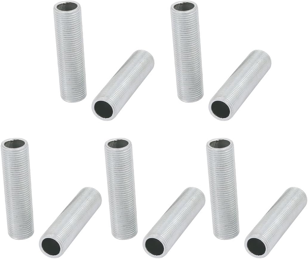 sourcingmap Lamp Pipe Nipple, M12 Thread 45mm Length Hollow Lamps