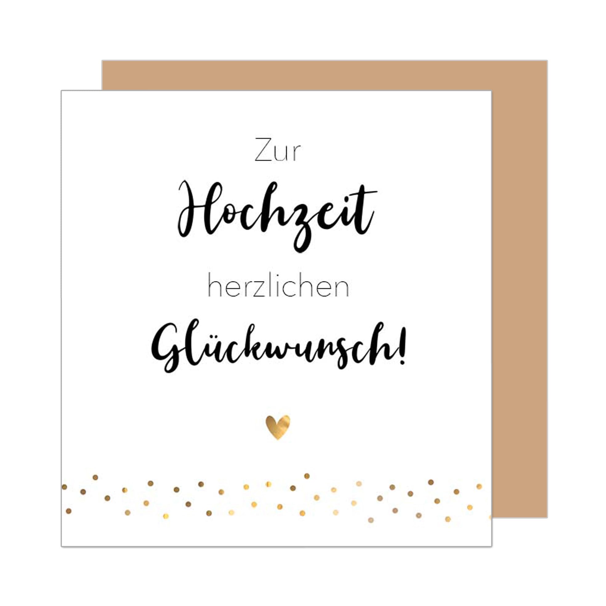 Edition Seidel Premium vierkante wenskaart voor bruiloft met envelop