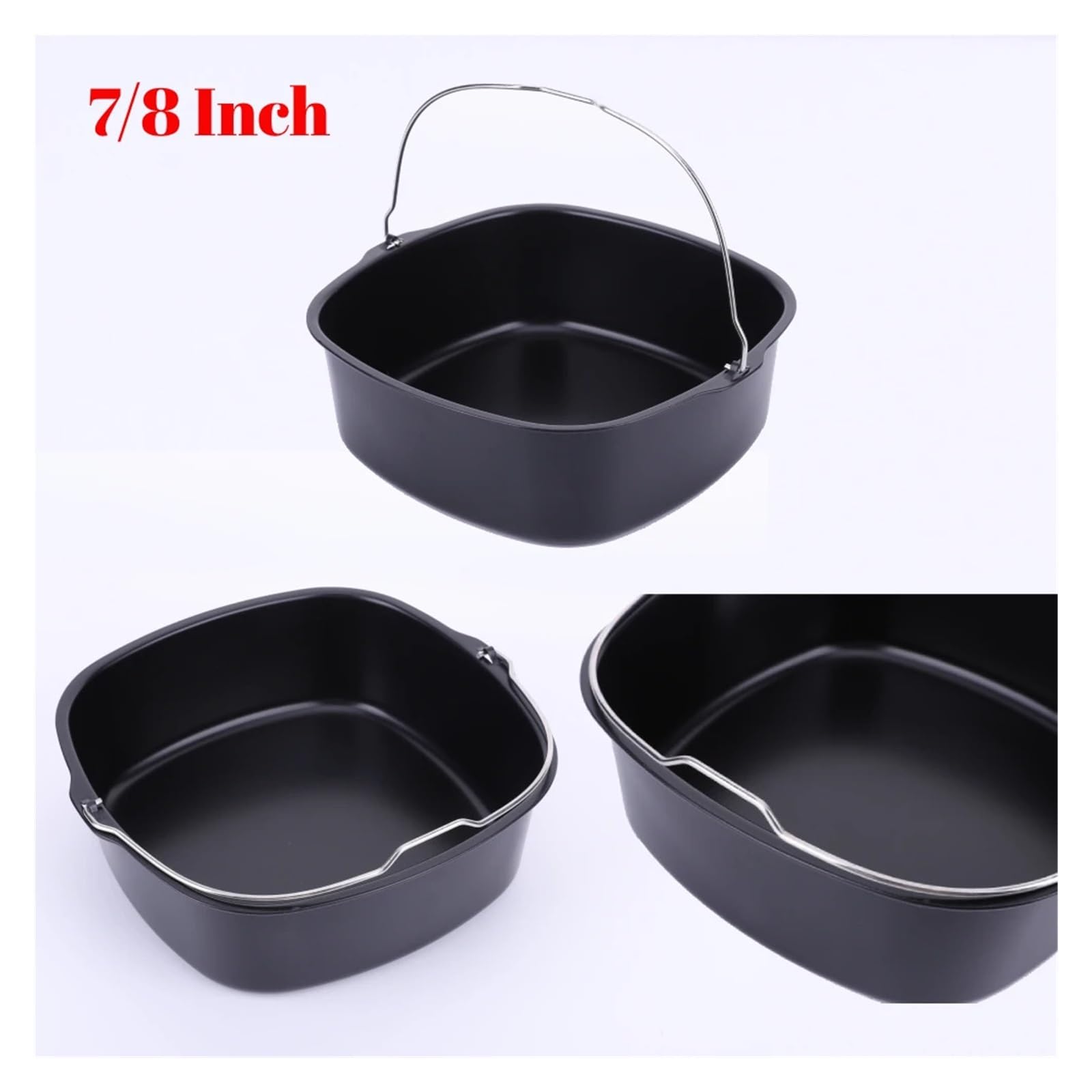 7/8 pollici antiaderente, compatibile con friggitrice ad aria for teglia for torte, da forno, cestello, accessorio for cottura in, piatto for pizza, pentola(7 inch)