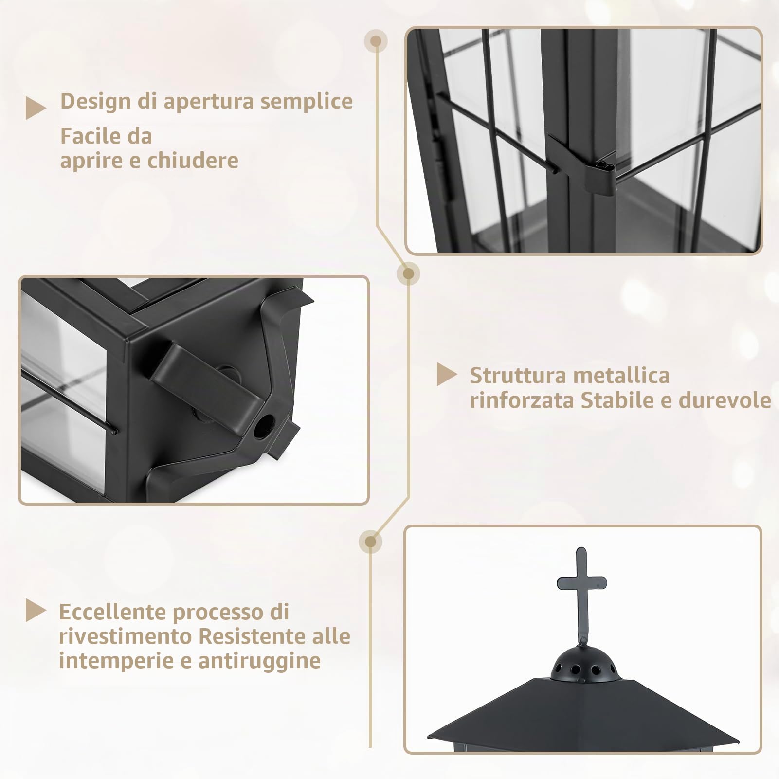 NUPTIO Lanterna da Tomba Cimitero Resistente
