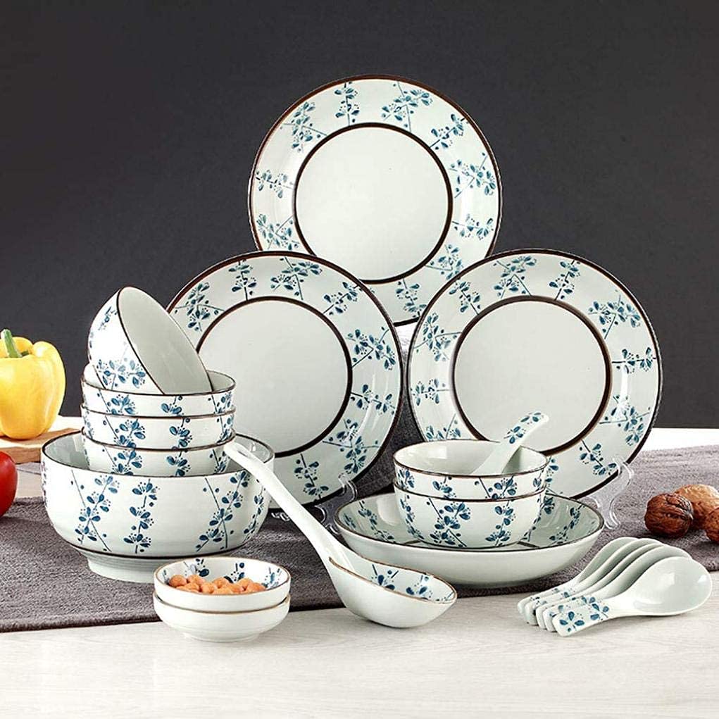 Amazon.co.jp: 食器/プレート/ボウルセット、4人用セラミックディナー