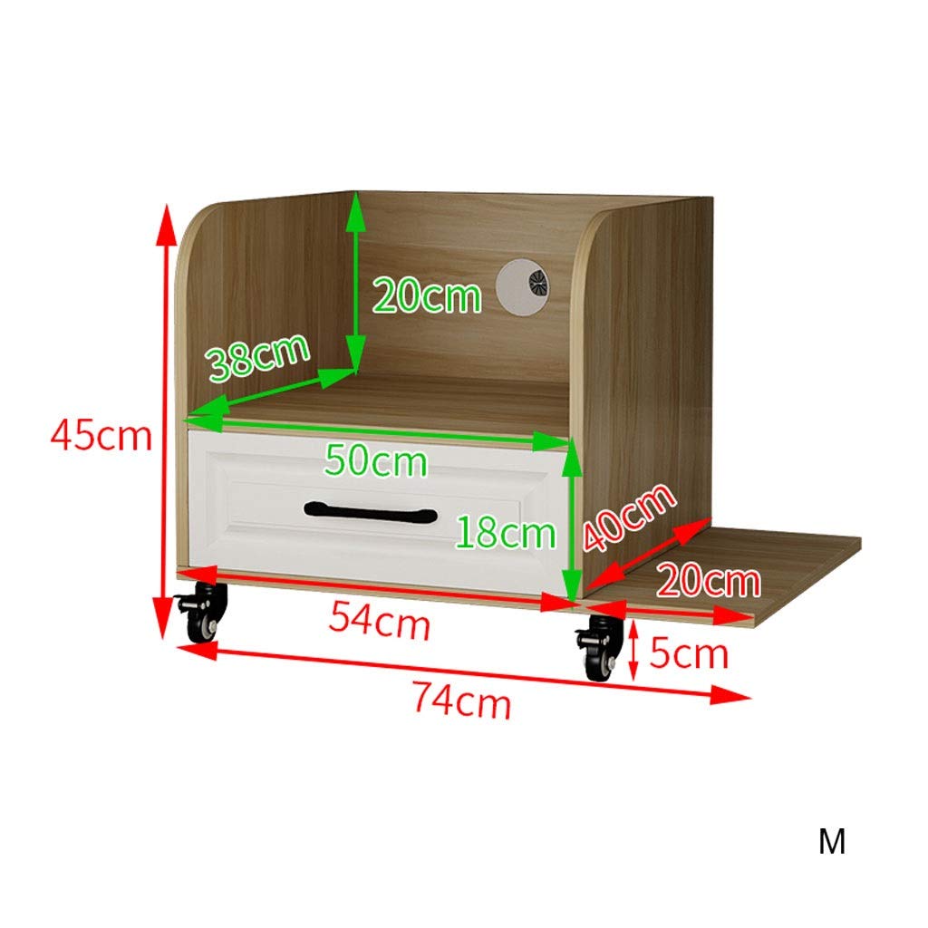 druckerständer Holzständer Bewegliche Untertischdrucker CPU Hauptrahmen mit Kabelmanagement und Speicherfächern, Drucker Schreibtisch Multifunktionale Storage Rack druckerschrank