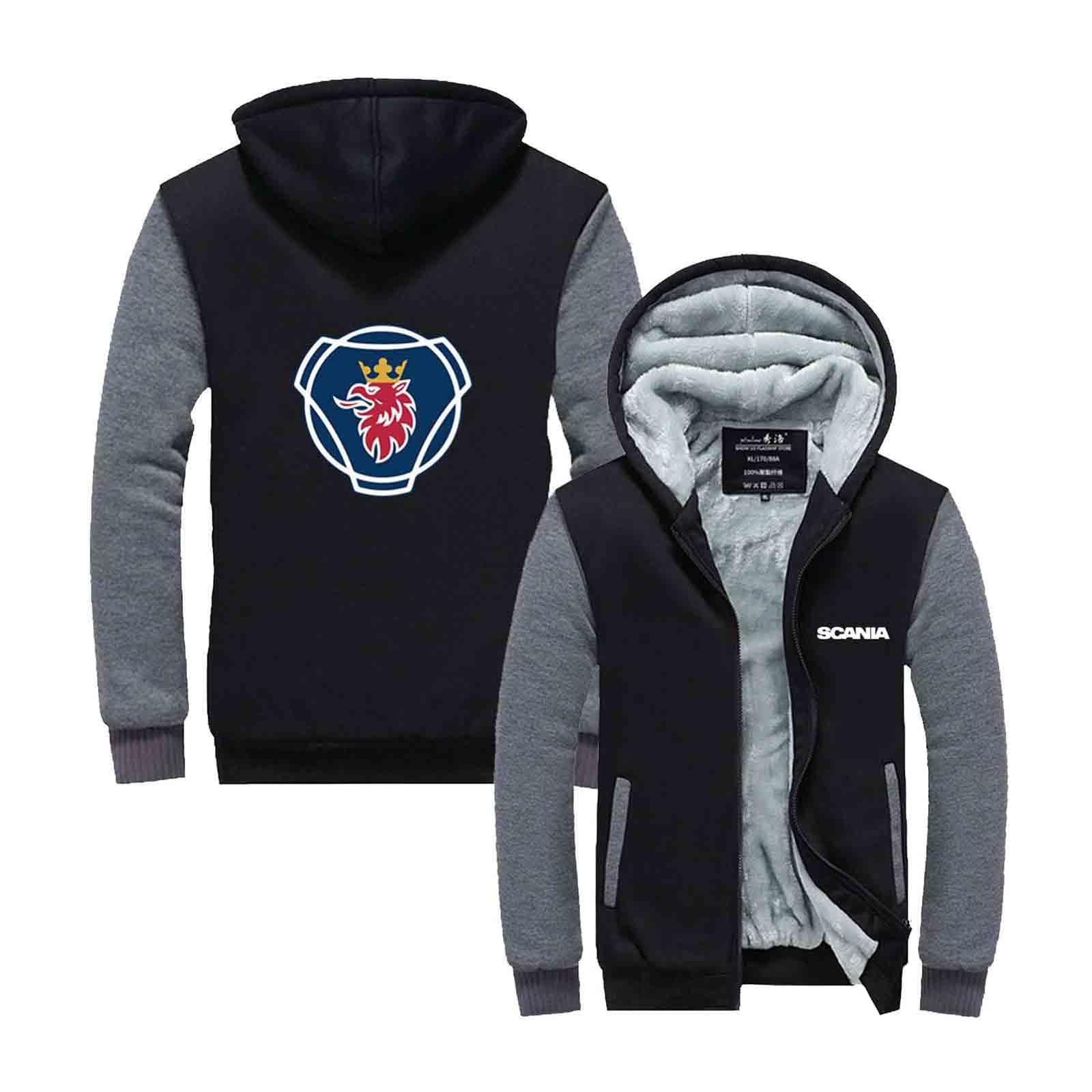 Męskie zimowe ciepłe bluzy z kapturem Bluzy do SCANIA Casual Jogging Streetwear Miękkie rozpinane kardigany Kurtki Wygodne płaszcze Bluzy sportowe do uprawiania sportów