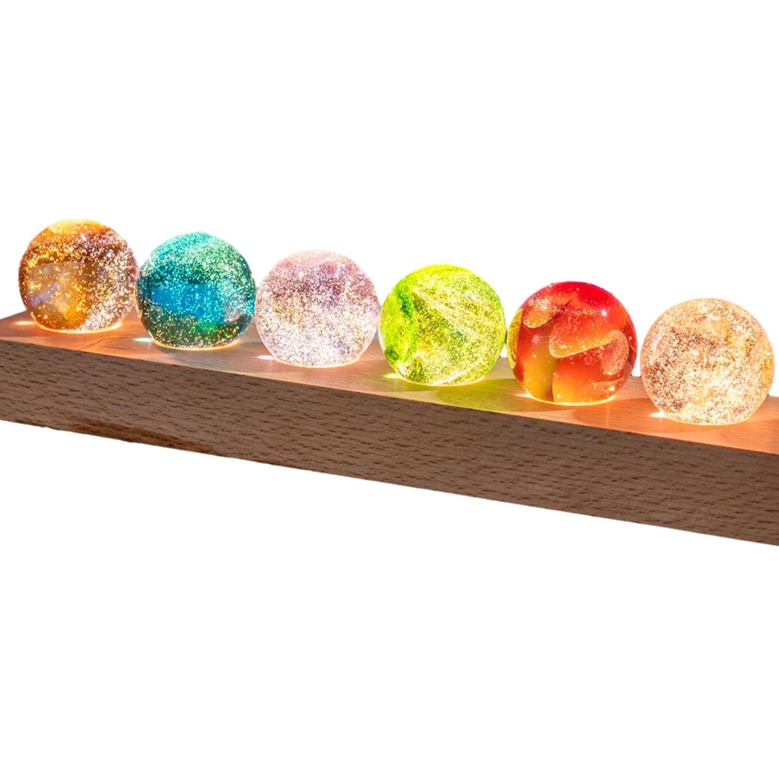 predolo Luce Notturna a Sfera di Vetro, Lampada Notturna a LED USB, Lampada Decorativa, Base rettangolare