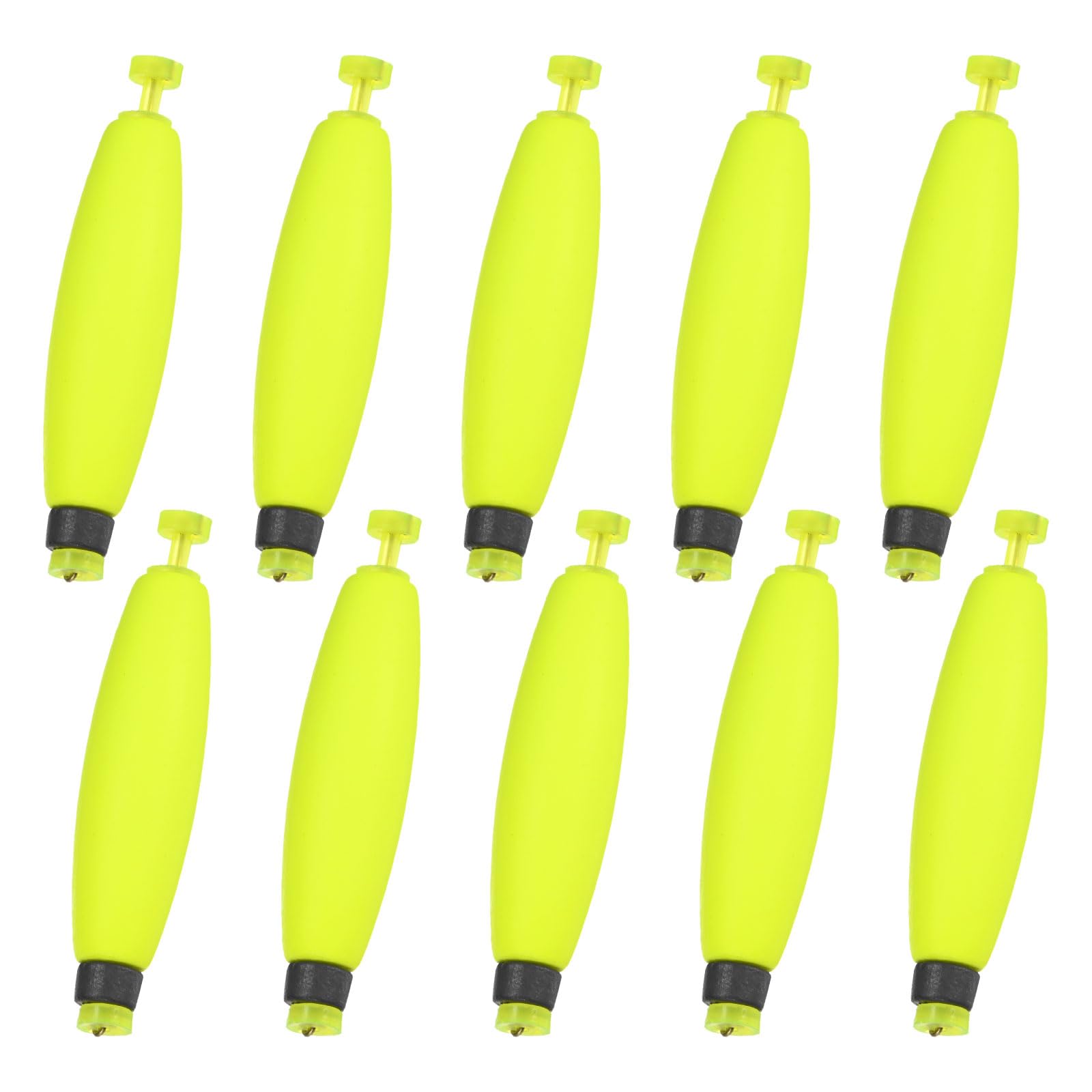M METERXITY 10-Pack Fishing Bobbers Floats, 77mm EVA Foam Weighted Bobbers for Crappie/Bluegill/Trout Bass/Catfish, Clip-on Floats Slip Corks Floaters Strong Buoys [Yellow]