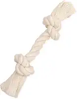 Mammoth Pet Products Mammoth Flossy Chews – 100 Por Cento Corda De Algodão Natural – Corda Interativa De Puxar De Guerra – Dentes De Corda De Mastigar Para Cães – Brinquedo De Corda De Cachorro Com Nó Branco Premium