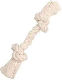 Mammoth Pet Products Mammoth Flossy Chews – 100 Por Cento Corda De Algodão Natural – Corda Interativa De Puxar De Guerra – Dentes De Corda De Mastigar Para Cães – Brinquedo De Corda De Cachorro Com Nó Branco Premium