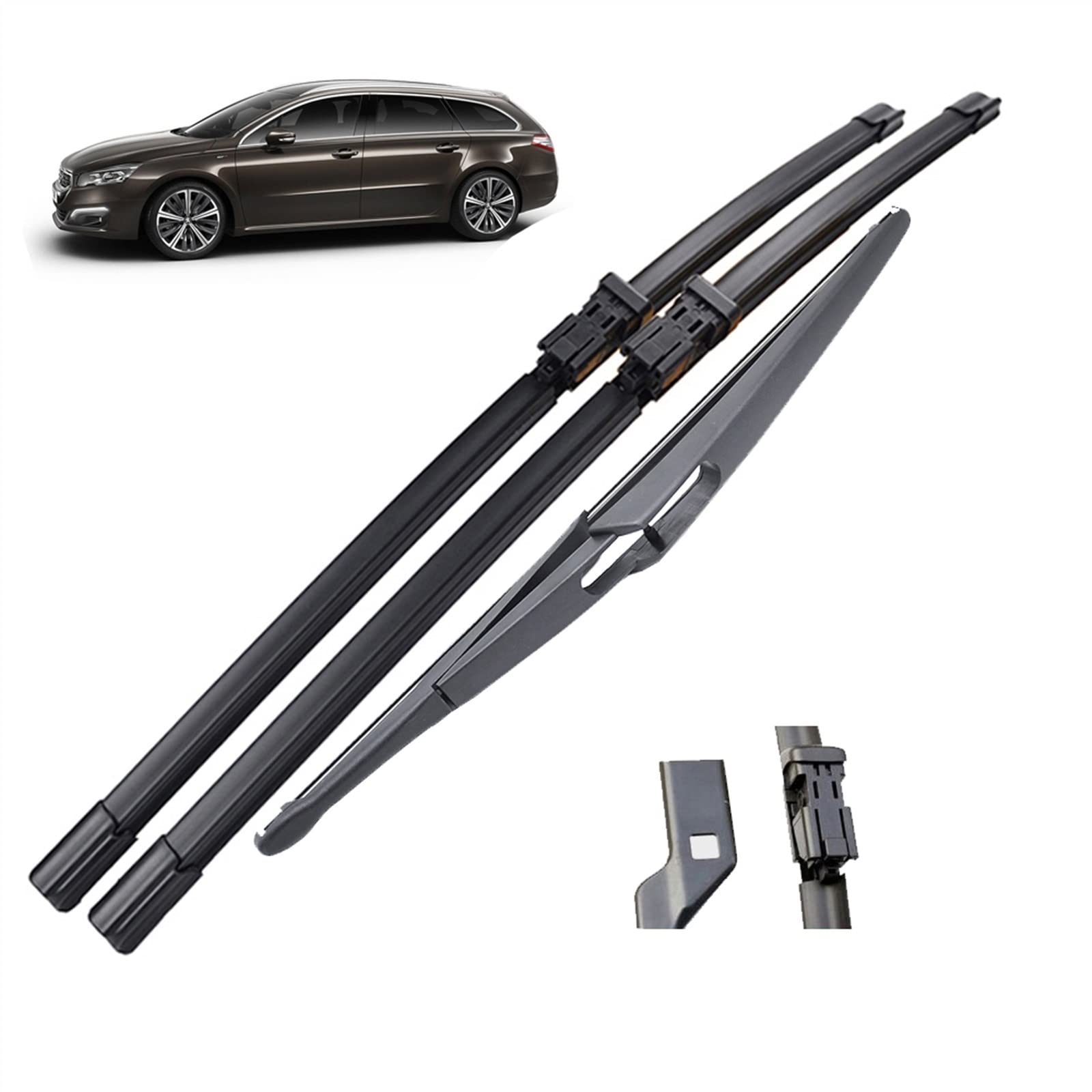 Parabrezza Parabrezza Spazzole Tergicristallo Auto Anteriore Lunotto Posteriore per Peugeot 508 SW Immobiliare 2011 2012 2013 2014 2015 2016 2017