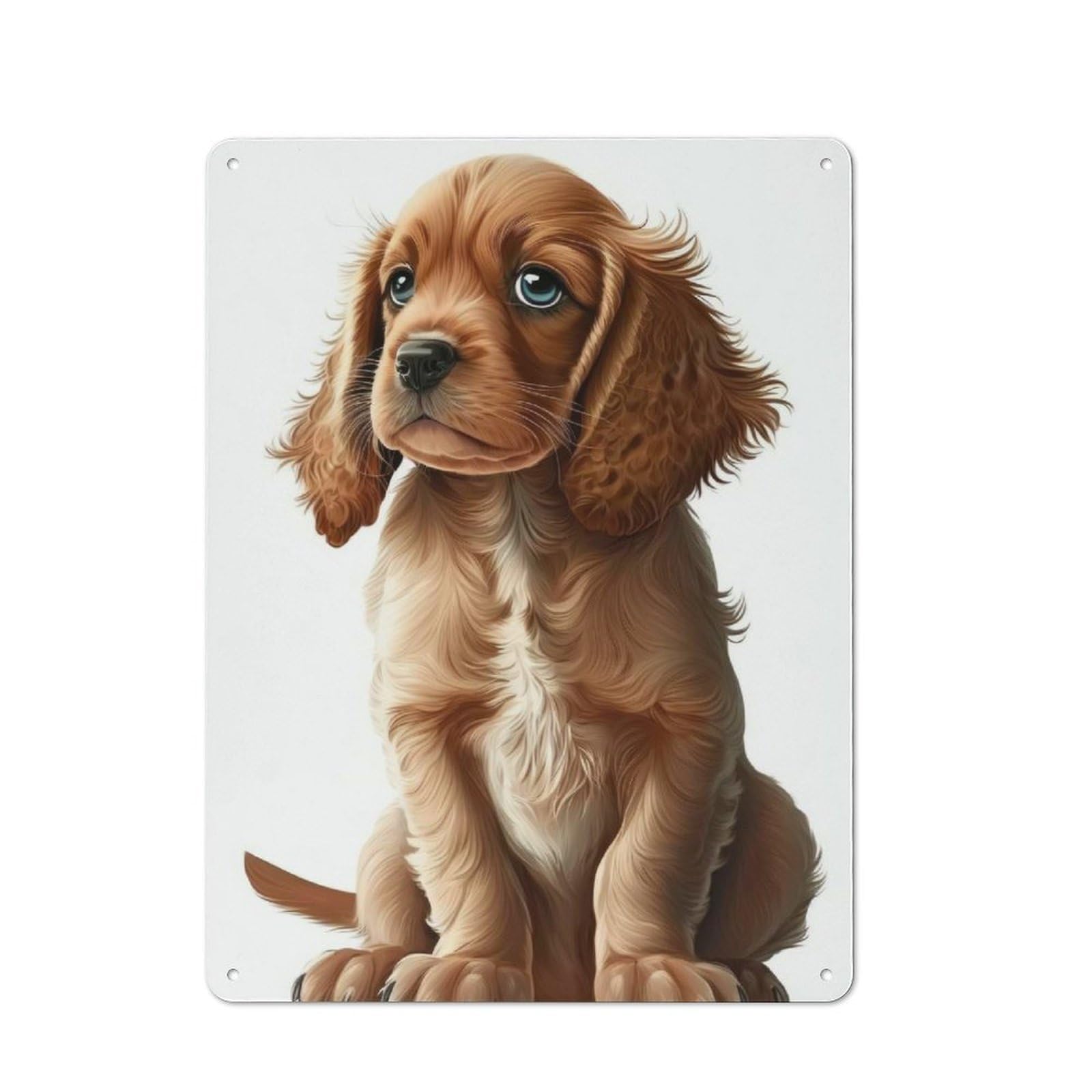 Junmoney Style-17 Vintage Tin Sign 40X30cm With Cocker Spaniel Dog 02 For Garage Or Workshop, For Vintage Wall Decor Fans, For Garage And Workshop Walls